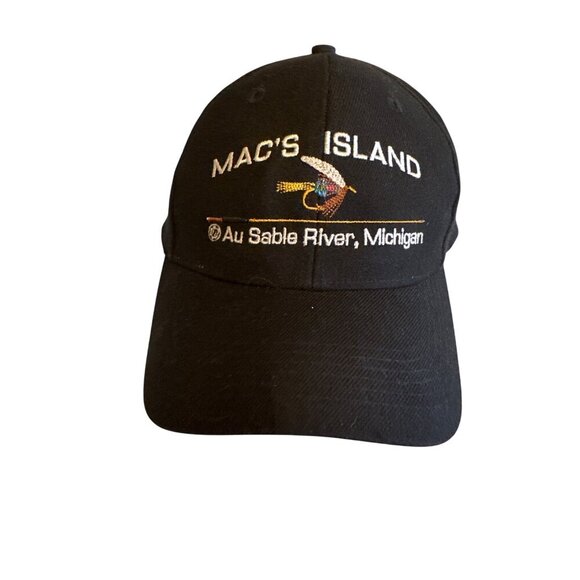 Macs Island Baseball Cap By Falcon Headwear Black Adjustable Strap Cotton Hat Au - Picture 1 of 7